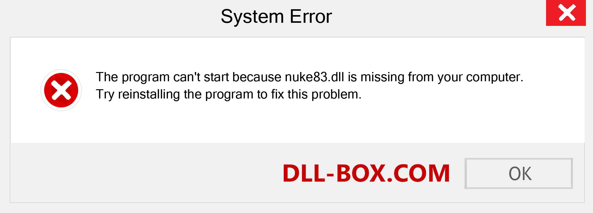  nuke83.dll file is missing?. Download for Windows 7, 8, 10 - Fix  nuke83 dll Missing Error on Windows, photos, images