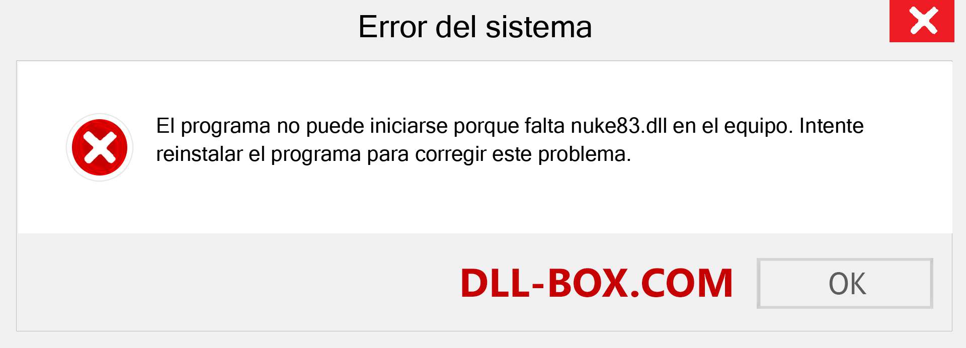 ¿Falta el archivo nuke83.dll ?. Descargar para Windows 7, 8, 10 - Corregir nuke83 dll Missing Error en Windows, fotos, imágenes